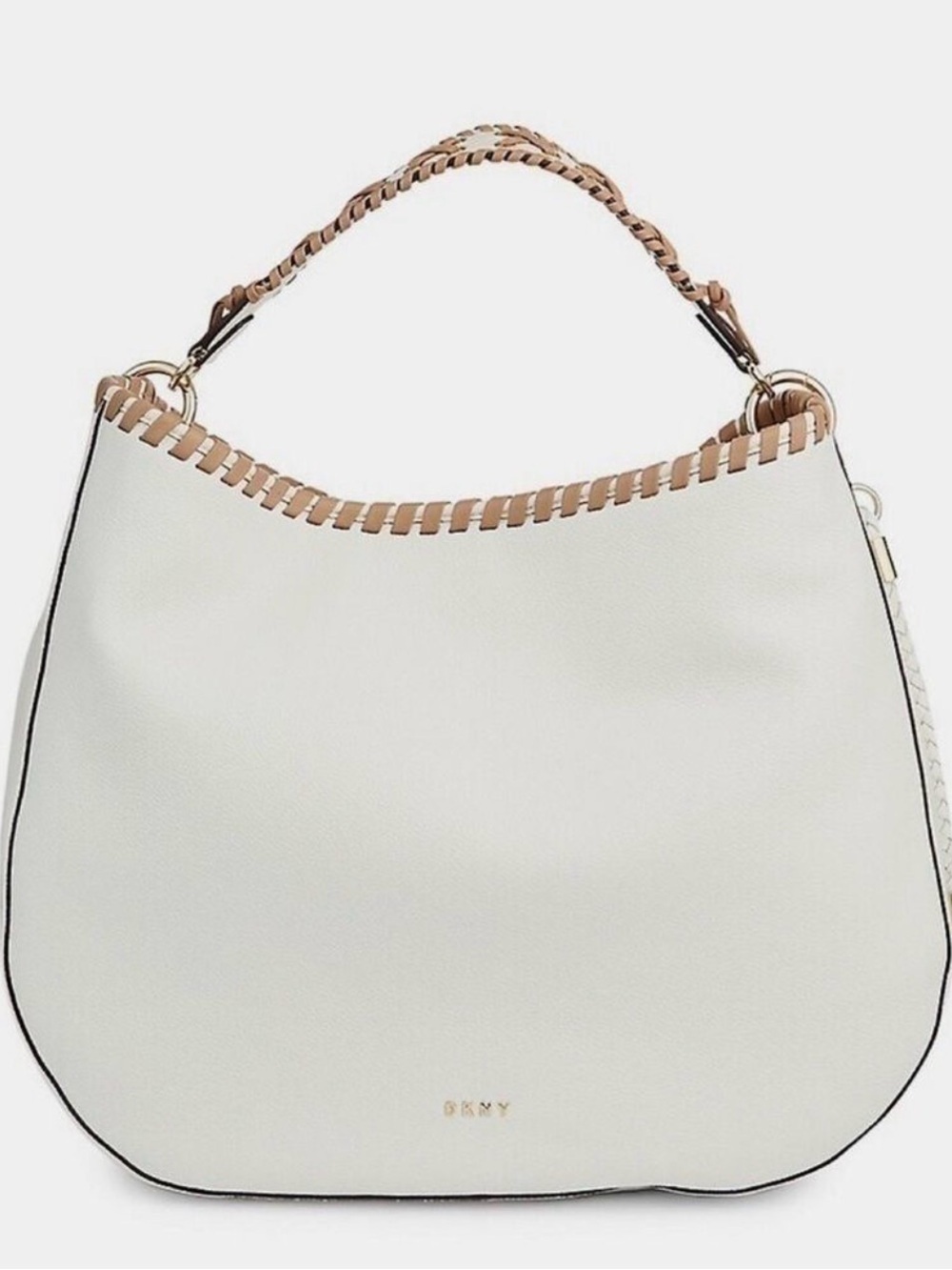 DKNY leather hobo bag Winnie braid trim pebble finish
